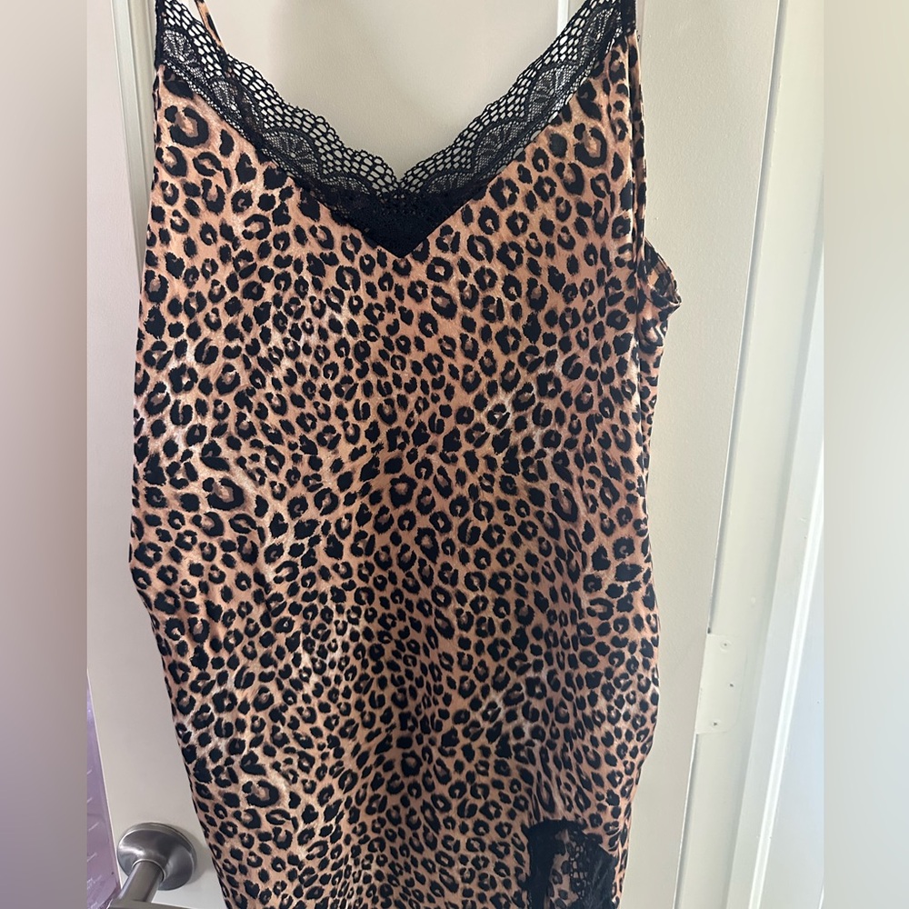 Forever 21 Animal Print Dress with Black Lace